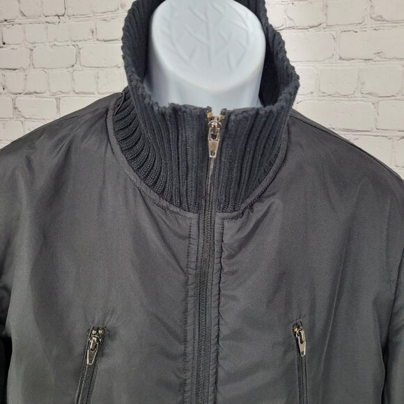 Zara Man Black Full Zip Knit Collar Lightweight Zip Pockets Jacket Size Large L - Picture 6 of 14